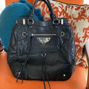 SAM EDELMAN Black Studded Leather Handbag
